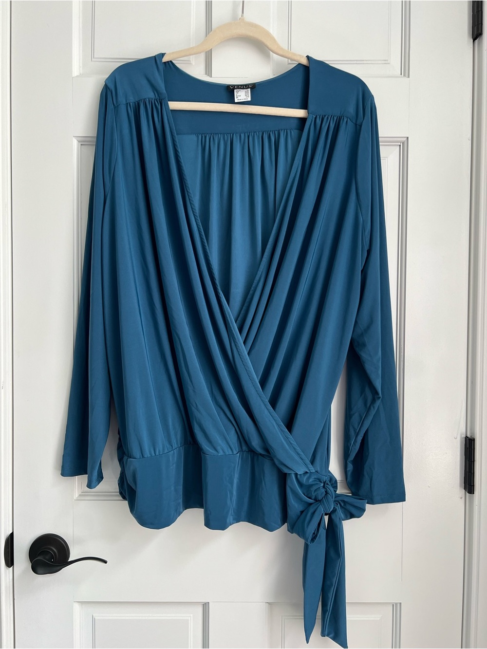Venus V-Neck Wrap Tie-Front Blouse Women's Size 2X